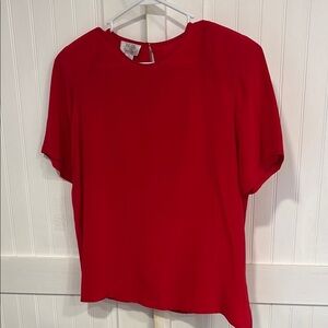 Silk studio by Claude Bennett: 100% silk bright red, vintage 80’s top size 12